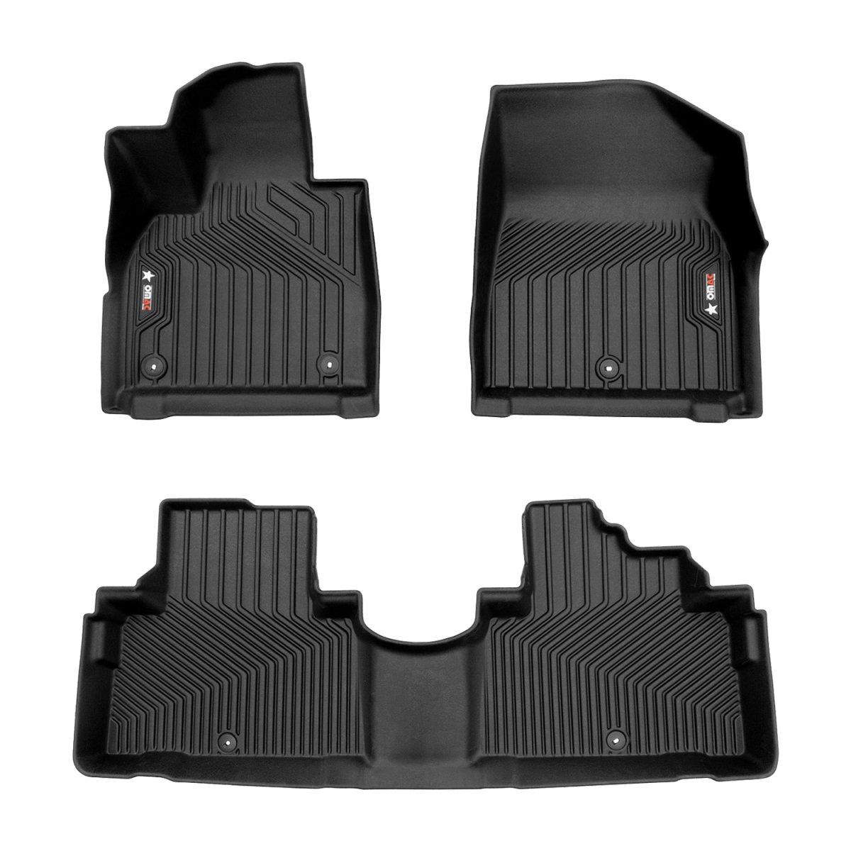 Hyundai Palisade Floor Mats - Omac - 3D Texan Premium TPE - Black - 2020-2025